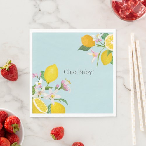 Lemon Baby Shower Ciao Baby Italian Theme  Napkins