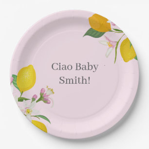 Lemon Baby Shower, Ciao Baby, Italian Theme  Paper Plates
