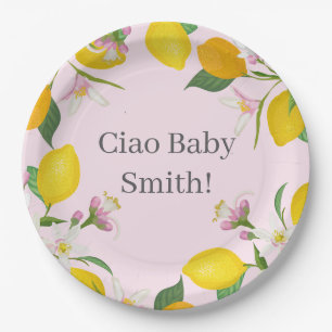 Lemon Baby Shower, Ciao Baby, Italian Theme  Paper Plates