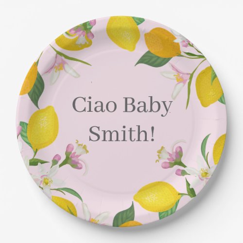 Lemon Baby Shower Ciao Baby Italian Theme  Paper Plates