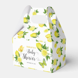 Lemon Baby Shower Cute Citrus Botanical Custom Favor Boxes