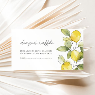 Lemon Baby Shower Diaper Raffle Enclosure Card