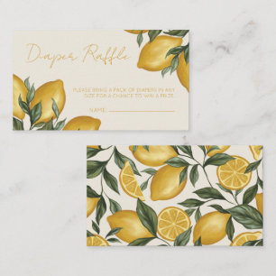 Lemon Baby Shower Diaper Raffle Enclosure Cards