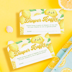 Lemon Baby Shower Diaper Raffle Tickets Enclosure Card