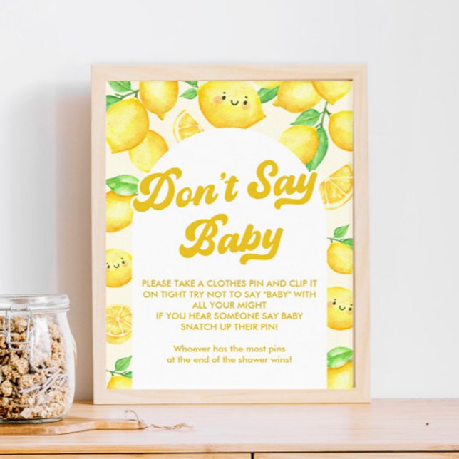 Lemon Baby Shower Don't Say Baby Game Poster (Creator Uploaded)