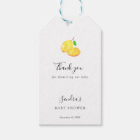 Lemon Baby Shower Elegant Thank you Script Chic Gift Tags