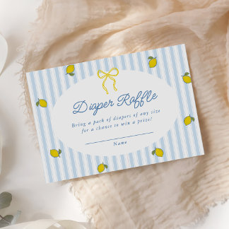 Lemon Baby Shower Gender Neutral Diaper Raffle Enclosure Card