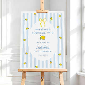Lemon Baby Shower Gender Neutral Welcome Foam Board