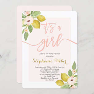 Lemon Baby shower girl Invitation