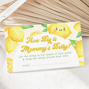 Lemon Baby Shower How Big Mommy Belly Game Enclosure Card