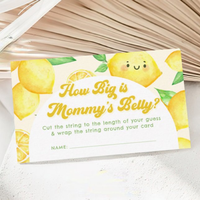 Lemon Baby Shower How Big Mommy Belly Game Enclosure Card (Creator Uploaded)