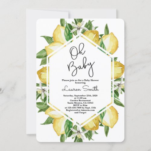 Lemon Baby Shower Invitation