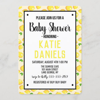 Lemon Baby Shower Invitation