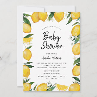 Lemon Baby Shower Invitation
