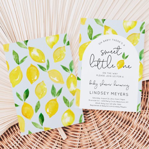 Lemon Baby Shower Invitation  Citrus Shower