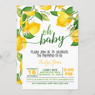 Lemon Baby Shower Invitation - Oh Baby