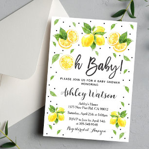 Lemon Baby Shower Invitation Oh Baby Citrus Theme