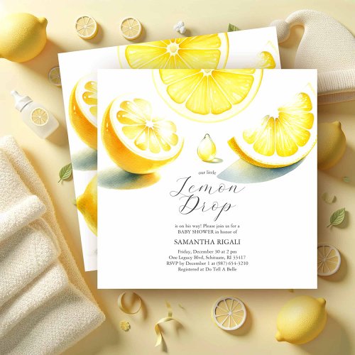 Lemon Baby Shower Invitations Lemon Drop Theme