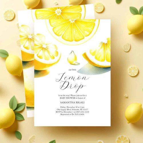 Lemon Baby Shower Invitations Lemondrop Theme