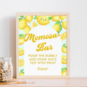 Lemon Baby Shower Momosa Bar Poster