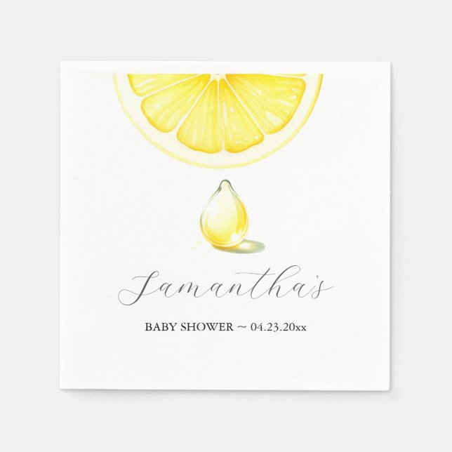 Lemon Baby Shower Napkins (Front)