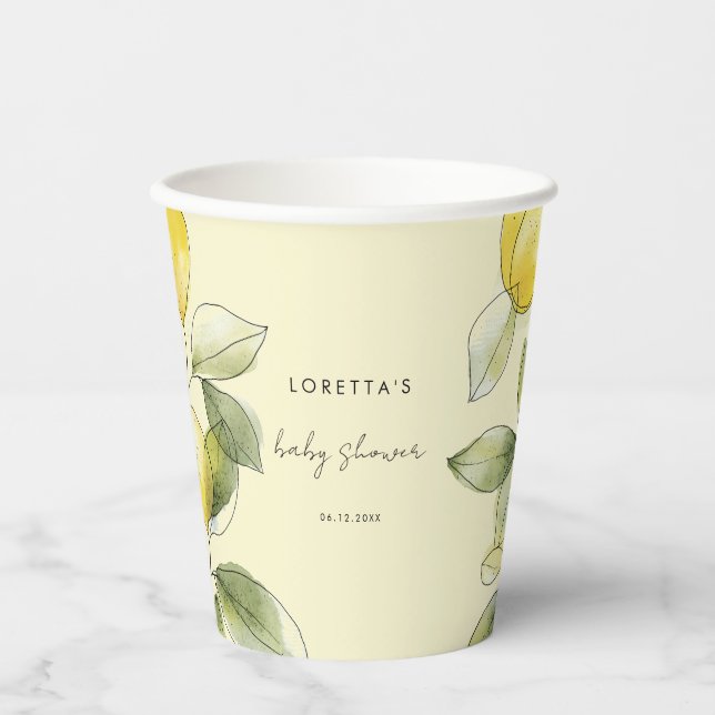 Lemon Baby Shower Paper Cups (Front)