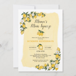 Lemon Baby Shower Sunshine Lemonade Summer Citrus Invitation