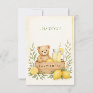 Lemon Baby Shower Thank You Card