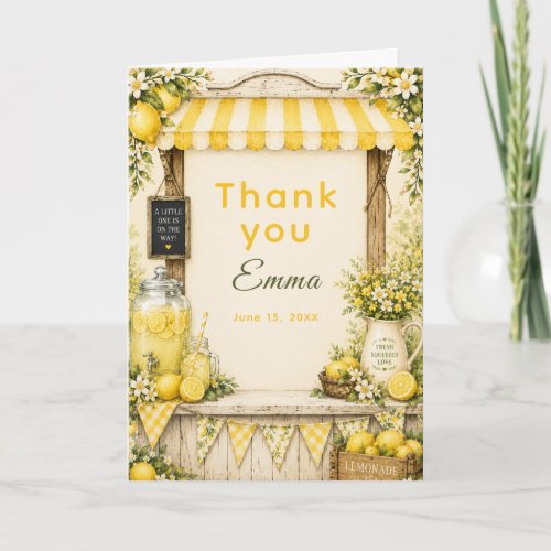 Lemon Baby Shower Thank You Card
