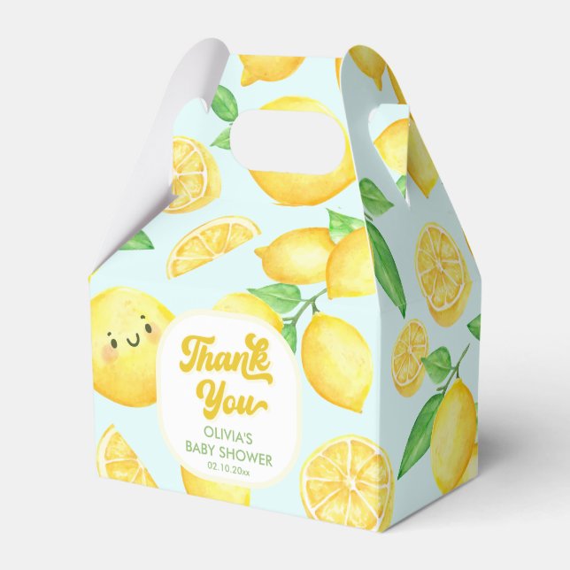 Lemon Baby Shower Thank You  Favor Boxes (Front Side)