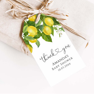 Lemon Baby Shower Thank You Gift Tags