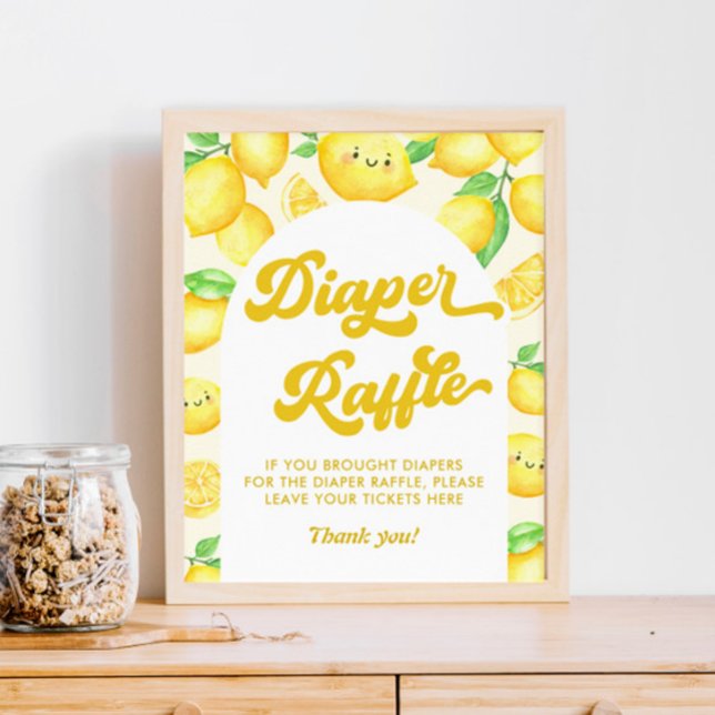 Lemon Baby Shower theme Diaper Raffle  Poster (Creator Uploaded)