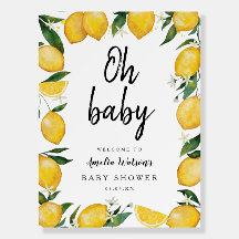 Lemon Baby Shower Welcome Sign