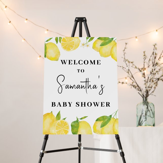 Lemon Baby Shower Welcome Sign  (In Situ (Stand))