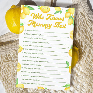 Lemon Baby Shower Who Knows Mommy Best Game