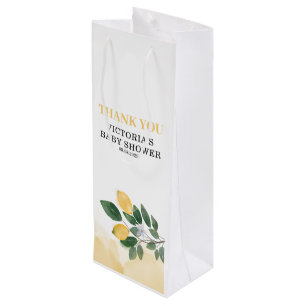 Lemon Baby Shower Wine Gift Bag