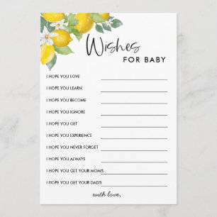 Lemon Baby Shower Wishes for Baby Invitation