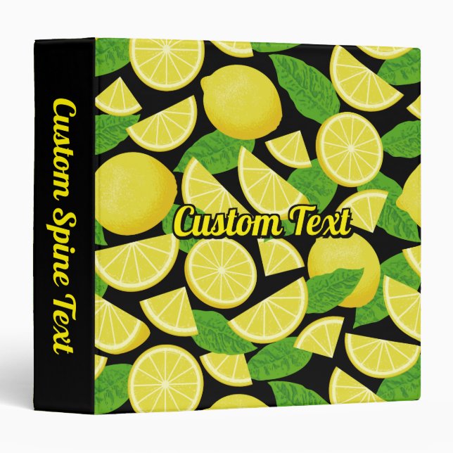 Lemon Background 3 Ring Binder (Front/Spine)