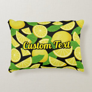 Lemon Background Accent Pillow