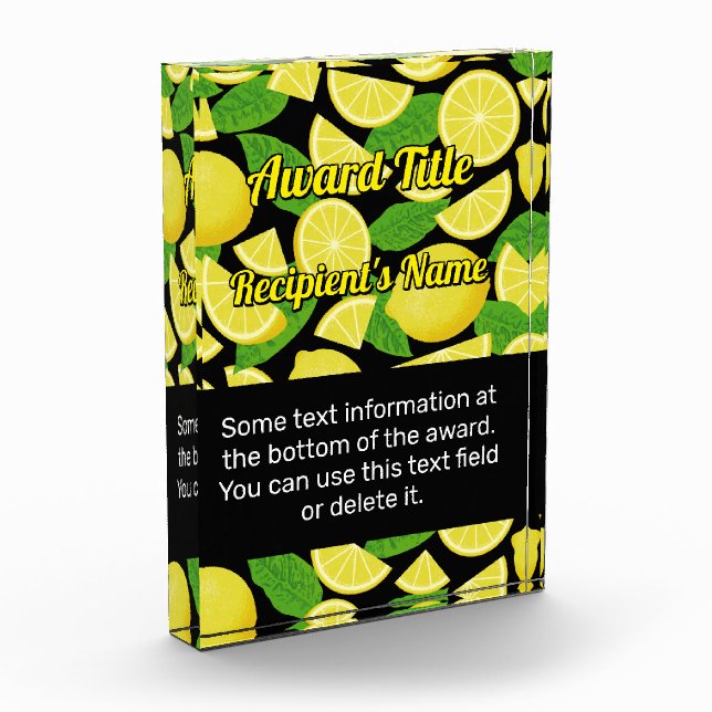 Lemon Background Acrylic Award (Left)