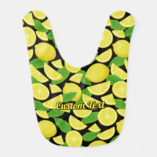 Lemon Background Baby Bib (Front)