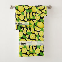 Lemon Background Bath Towel Set