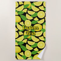 Lemon Background Beach Towel