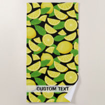 Lemon Background Beach Towel