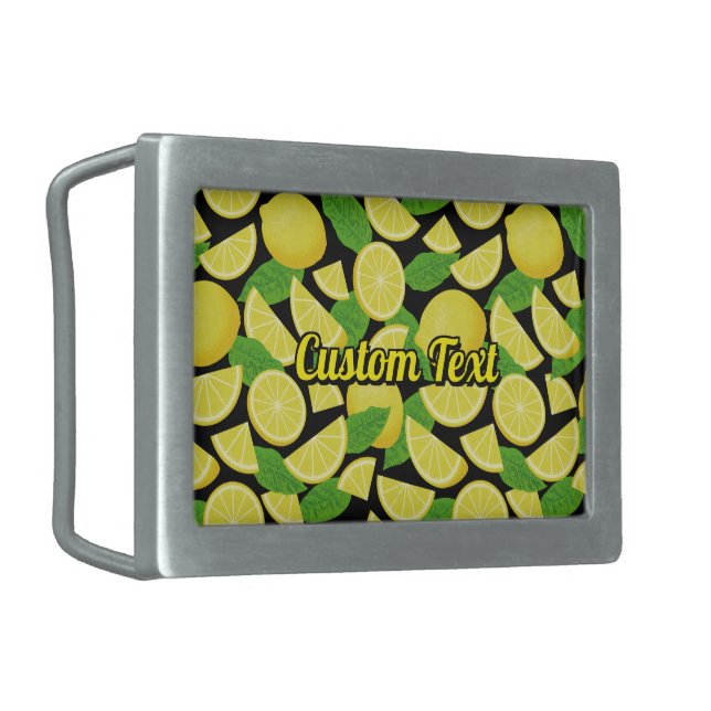 Lemon Background Belt Buckle (Front Left)