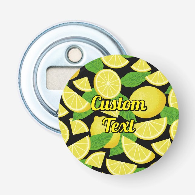 Lemon Background Bottle Opener (Front)