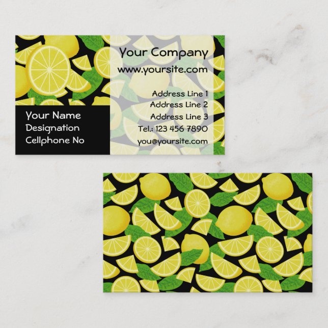 Lemon Background Business Card (Front/Back)