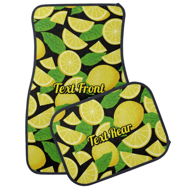 Lemon Background Car Floor Mat (Set)