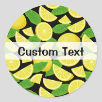 Lemon Background Classic Round Sticker