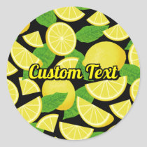 Lemon Background Classic Round Sticker